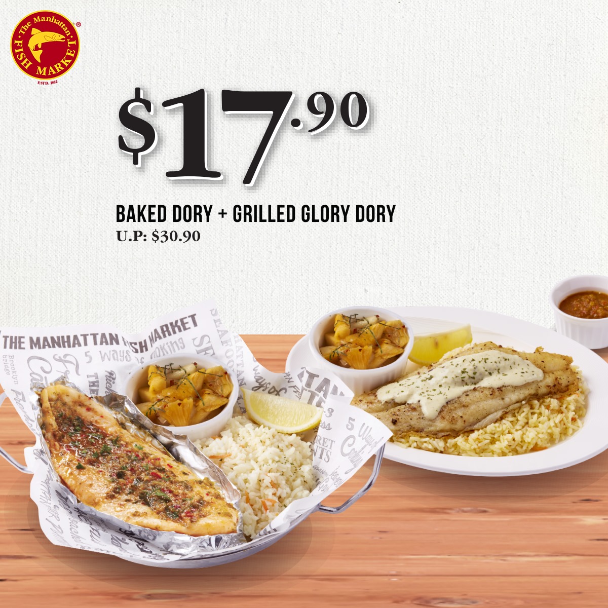 Flash these coupons from The Manhattan FISH MARKET on your mobile devices to enjoy great savings - 5