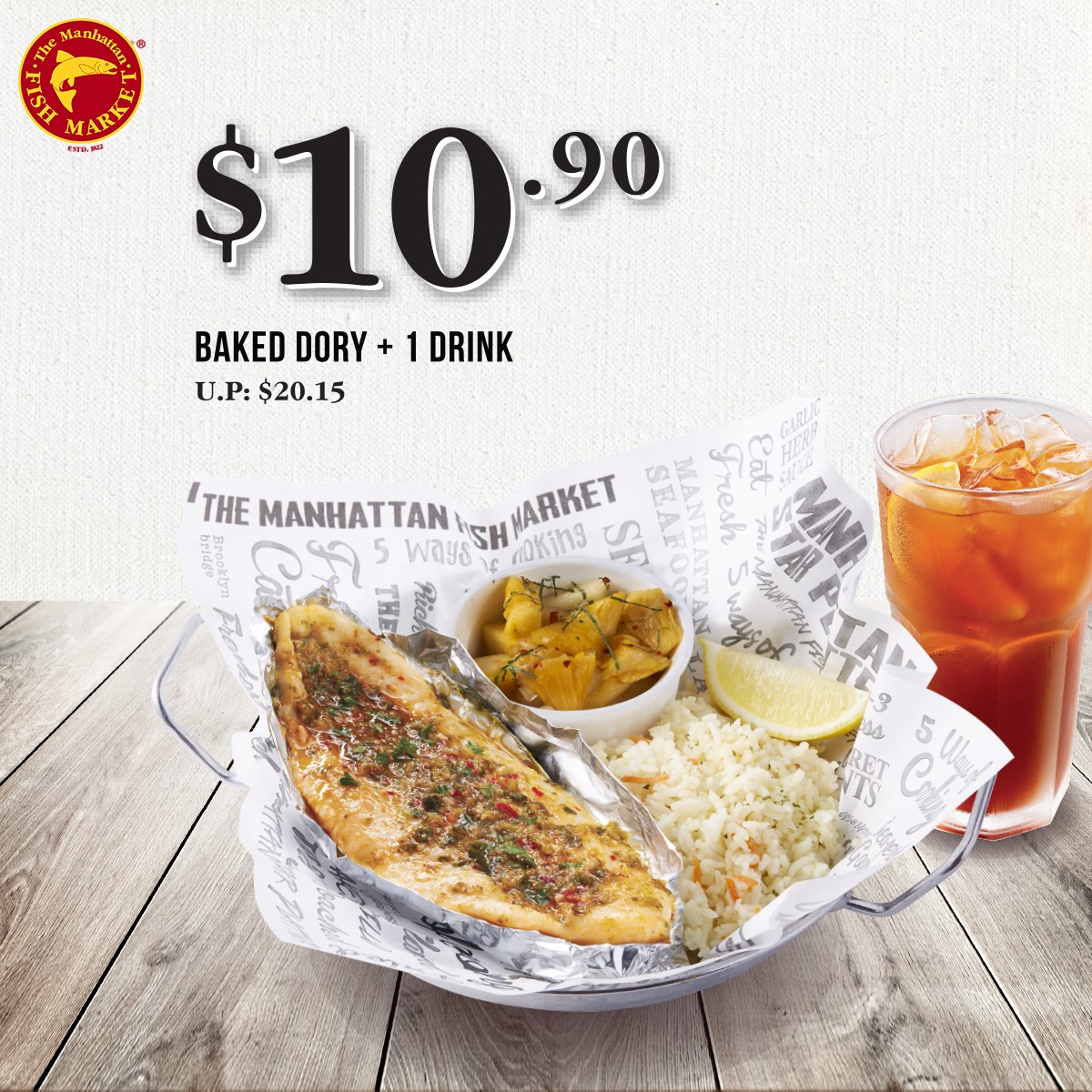 Flash these coupons from The Manhattan FISH MARKET on your mobile devices to enjoy great savings - 3