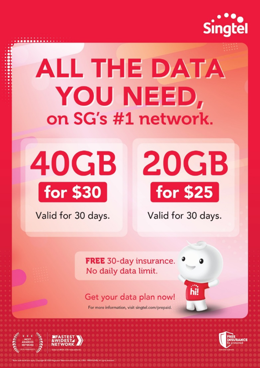 Get all the data you need with Singtel’s NEW prepaid data plans!