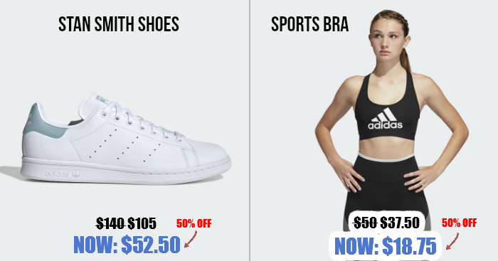adidas is offering 50% off all sale 