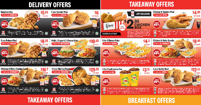 NEW KFC Delivery and Takeaway Coupons for use from 17 to 28 Apr 20