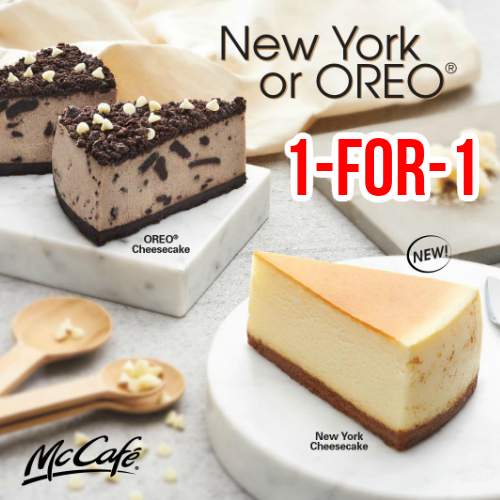 McDonald's is offering 1-for-1 OREO or New York Cheesecake from 16 to 30 Jun 20