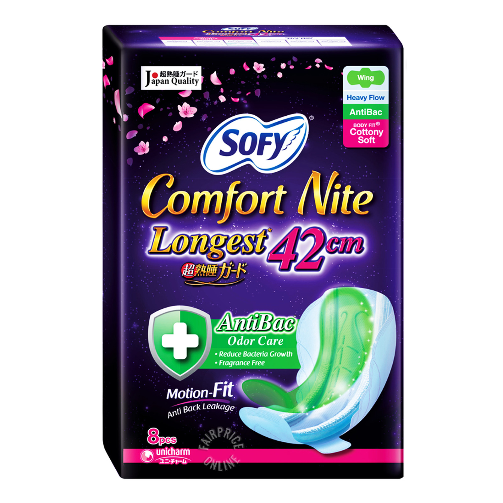 Sofy Comfort Nite AntiBac Longest Pads - Heavy Flow (42cm)
