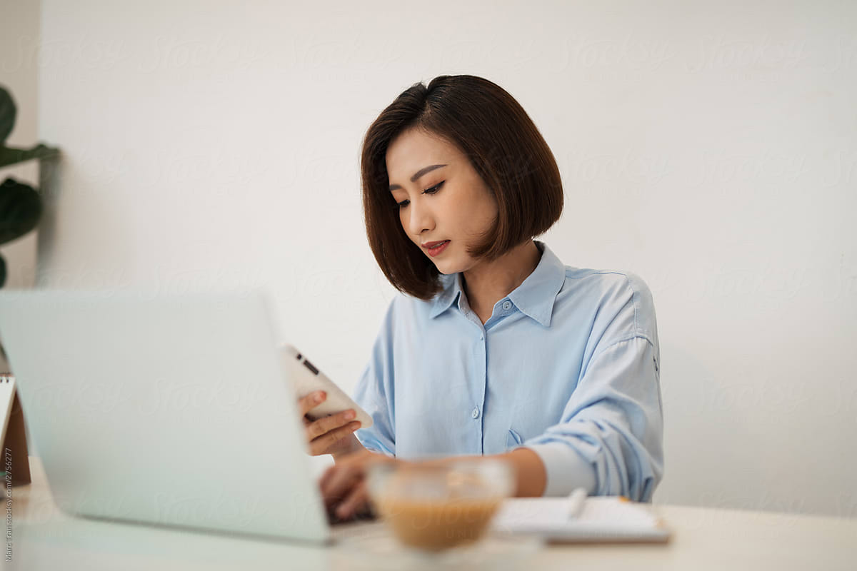 Woman using mobile phone