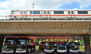 Bus and MRT train