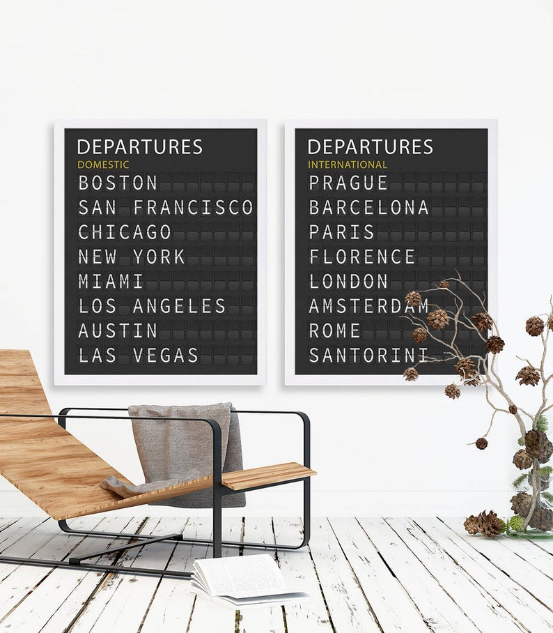 Departures Board Art Prints