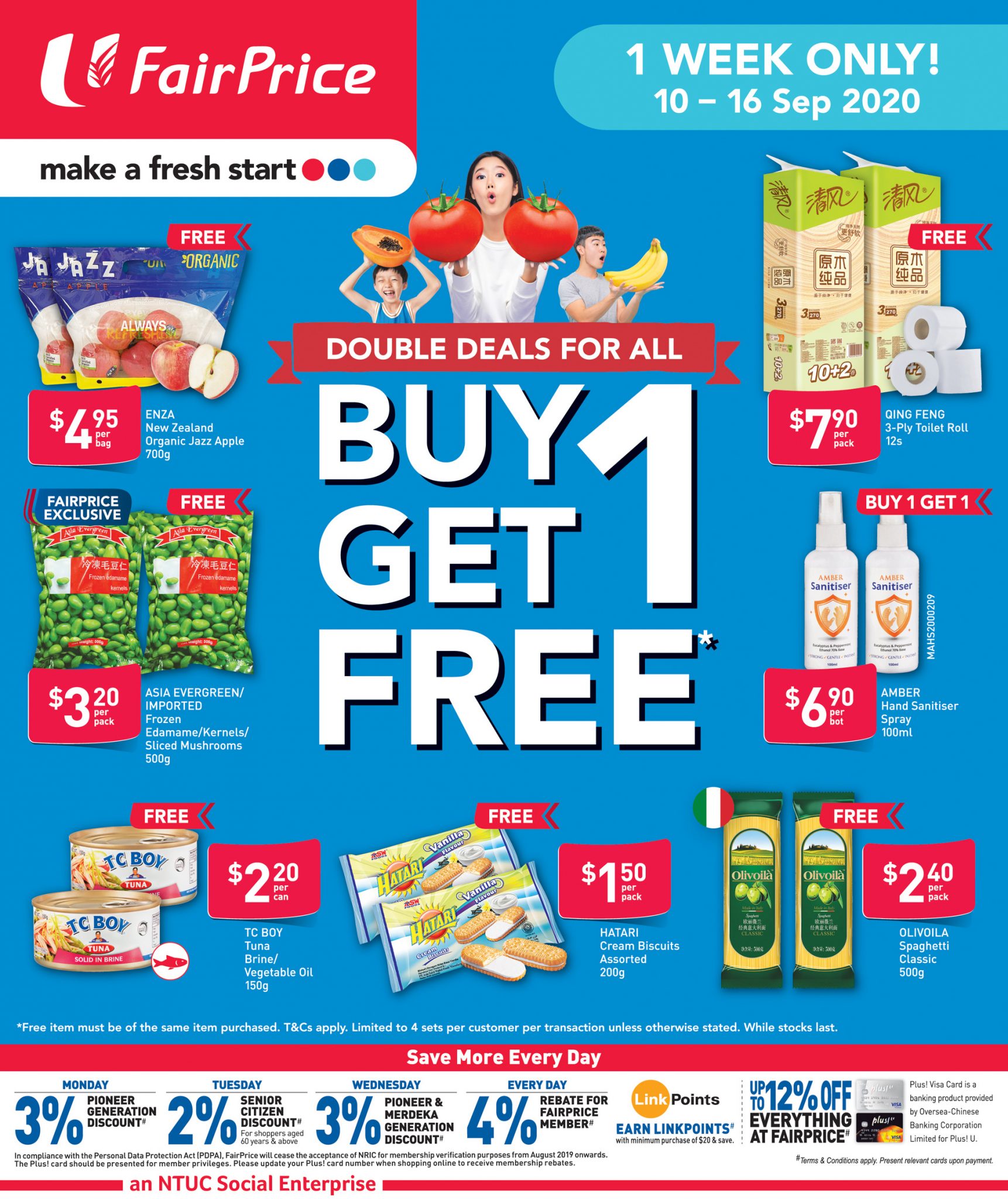 FairPrice 1-for-1 deals from now till 16 September 2020