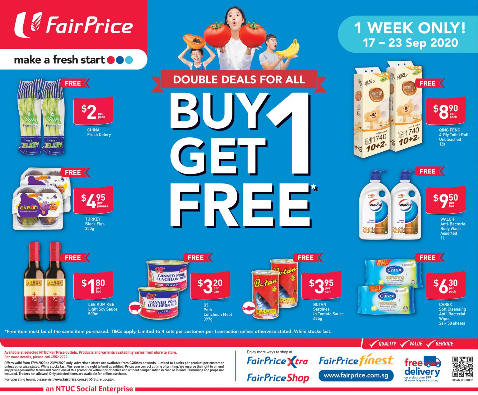 FairPrice 1-for-1 items till 23 September 2020