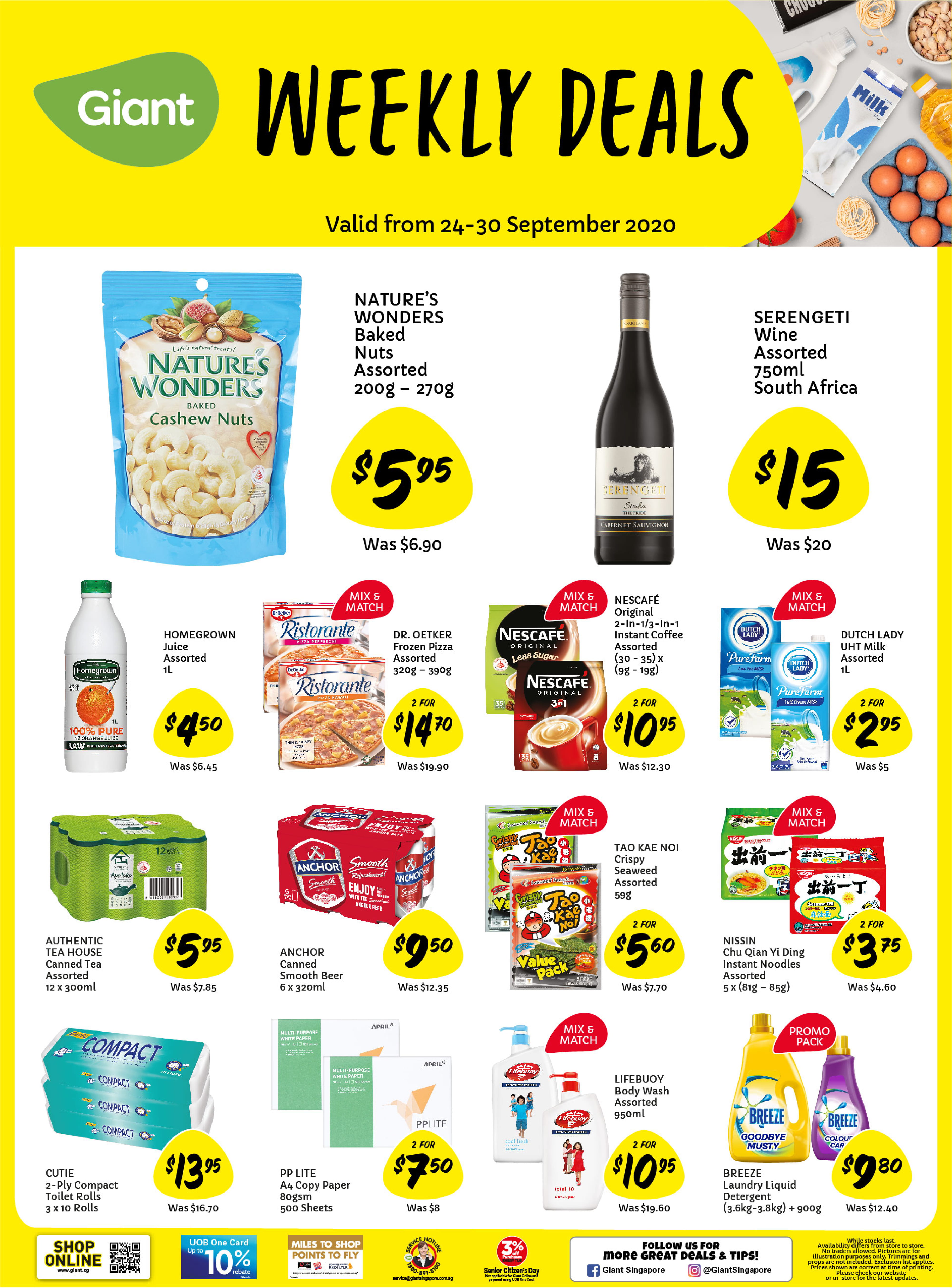 Giant weekly deals from now till 30 September 2020