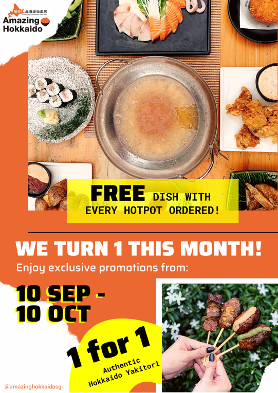 Amazing Hokkaido Celebrates Turning 1 with Free Dishes and 1-for-1 Anniversary Promotions till 10 October! - 1