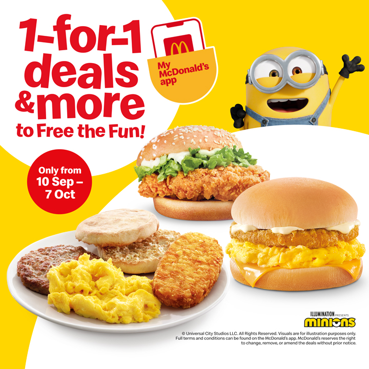 McDonald's offering 1-for-1 deals and more from 10 Sep - 7 Oct 2020