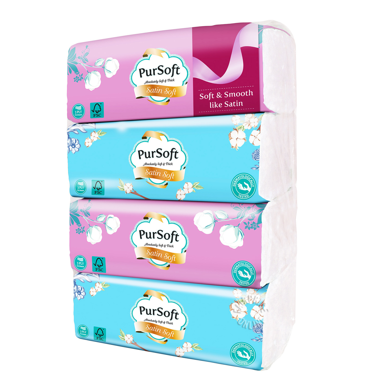 PurSoft Tissue Soft Pack - Satin Soft (3ply)