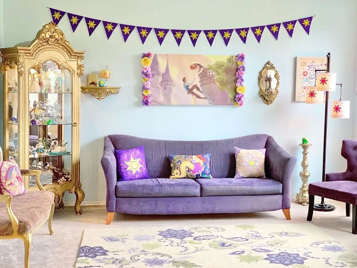 Rapunzel-themed living room