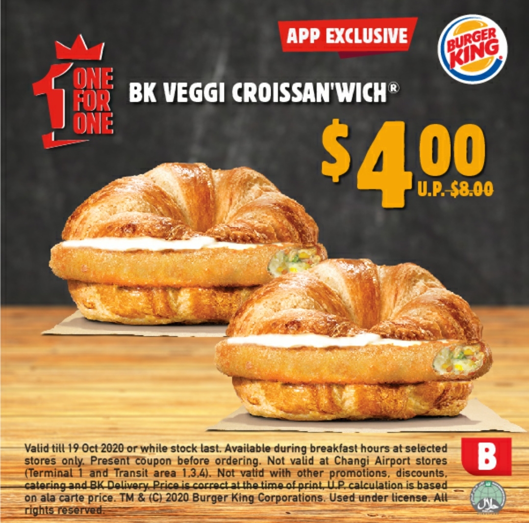 Burger King offering 1-for-1 Single Mushroom Swiss and more from 14 Sep – 19 Oct 20 - 2