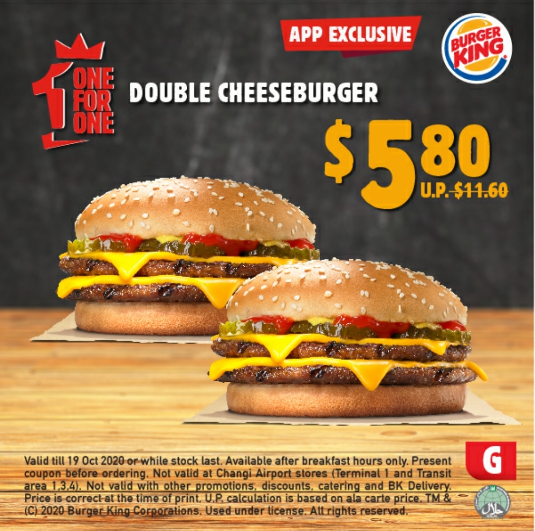 Burger King offering 1-for-1 Single Mushroom Swiss and more from 14 Sep – 19 Oct 20 - 3