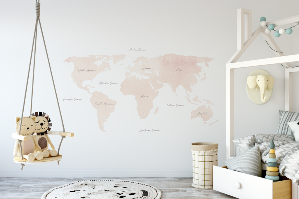 Watercolour World Map Wallpaper