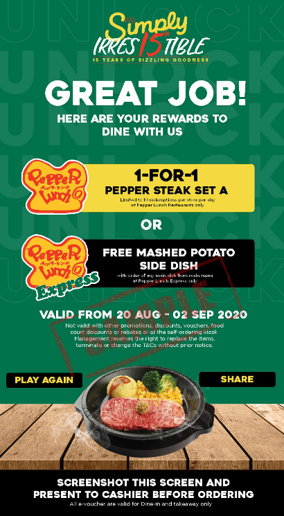 Pepper Lunch celebrates 15th anniversary with 1-for-1 offer and more till 30 Sep 20 - 1