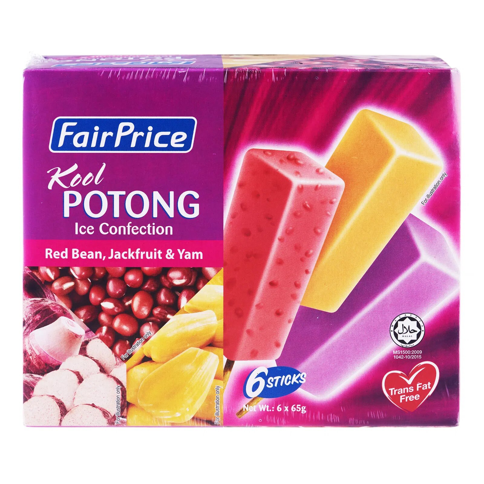 FairPrice Kool Potong Ice Cream - Red Bean, Jackfruit & Yam