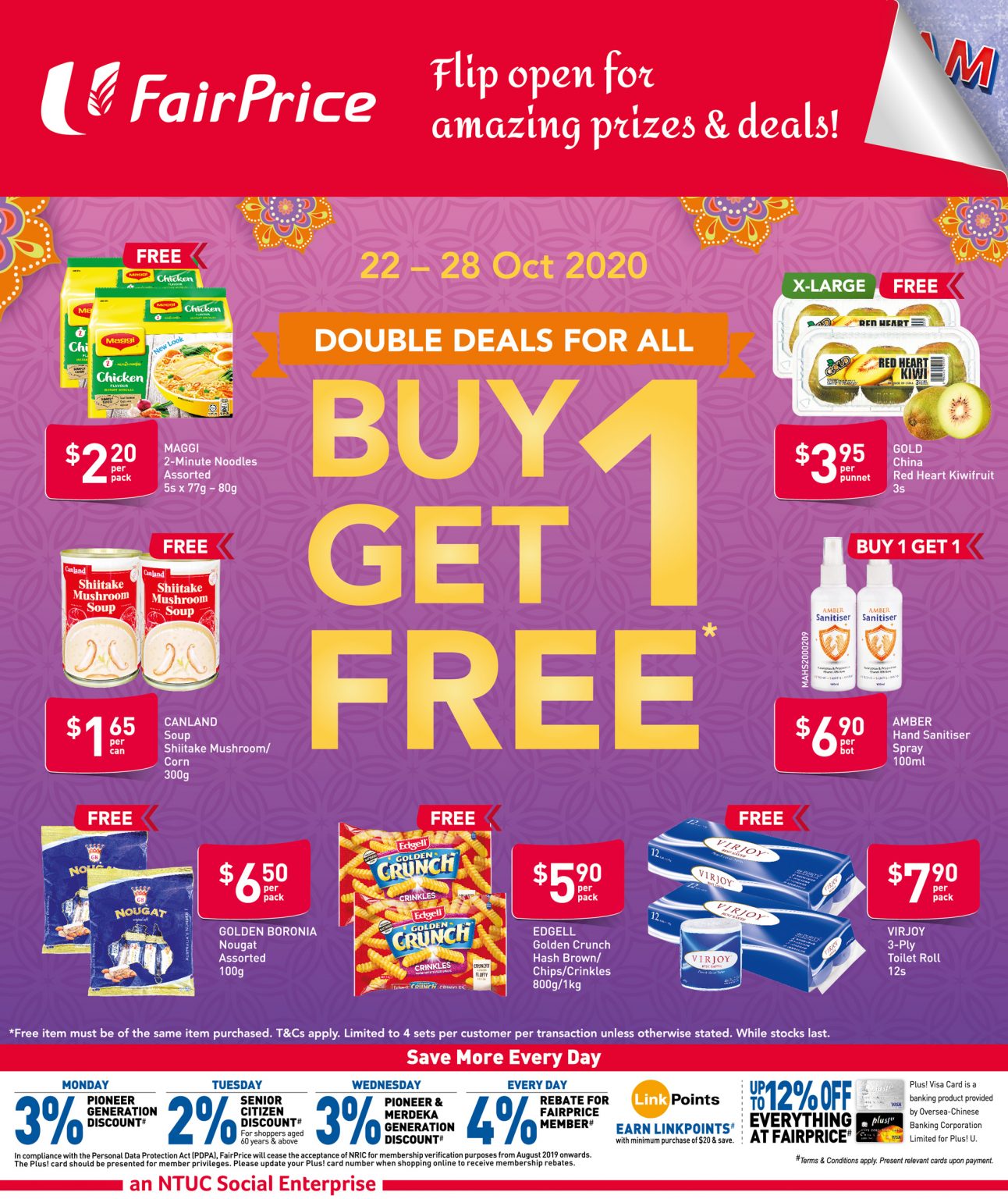 FairPrice buy-1-get-1-free deals from 22 - 28 October 2020