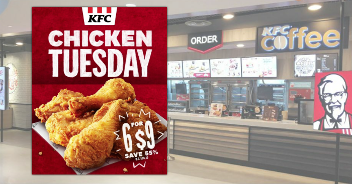 $1.50 KFC Chicken?! Buy 6 pcs Chicken for just $9 on Tuesday starting from 7 Sep 21