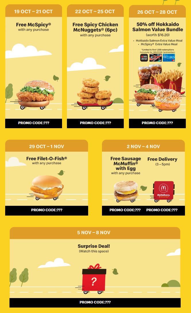Ordering McDelivery? Get free McSpicy, Filet-O-Fish and more with any purchase when you subscribe to McDelivery®️ Inbox Treats - 2