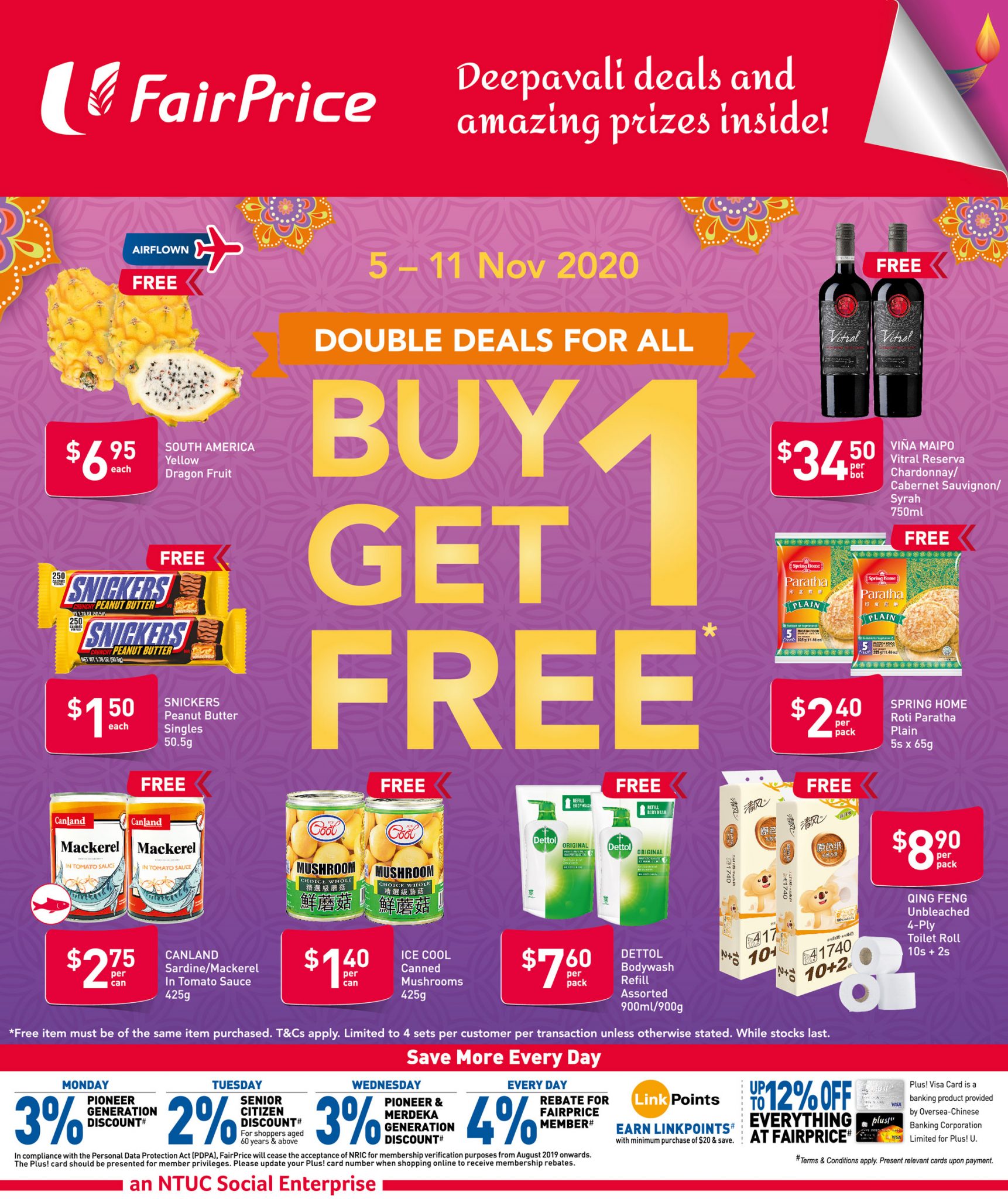 FairPrice Buy-1-get-1-free deals from now till 11 November 2020