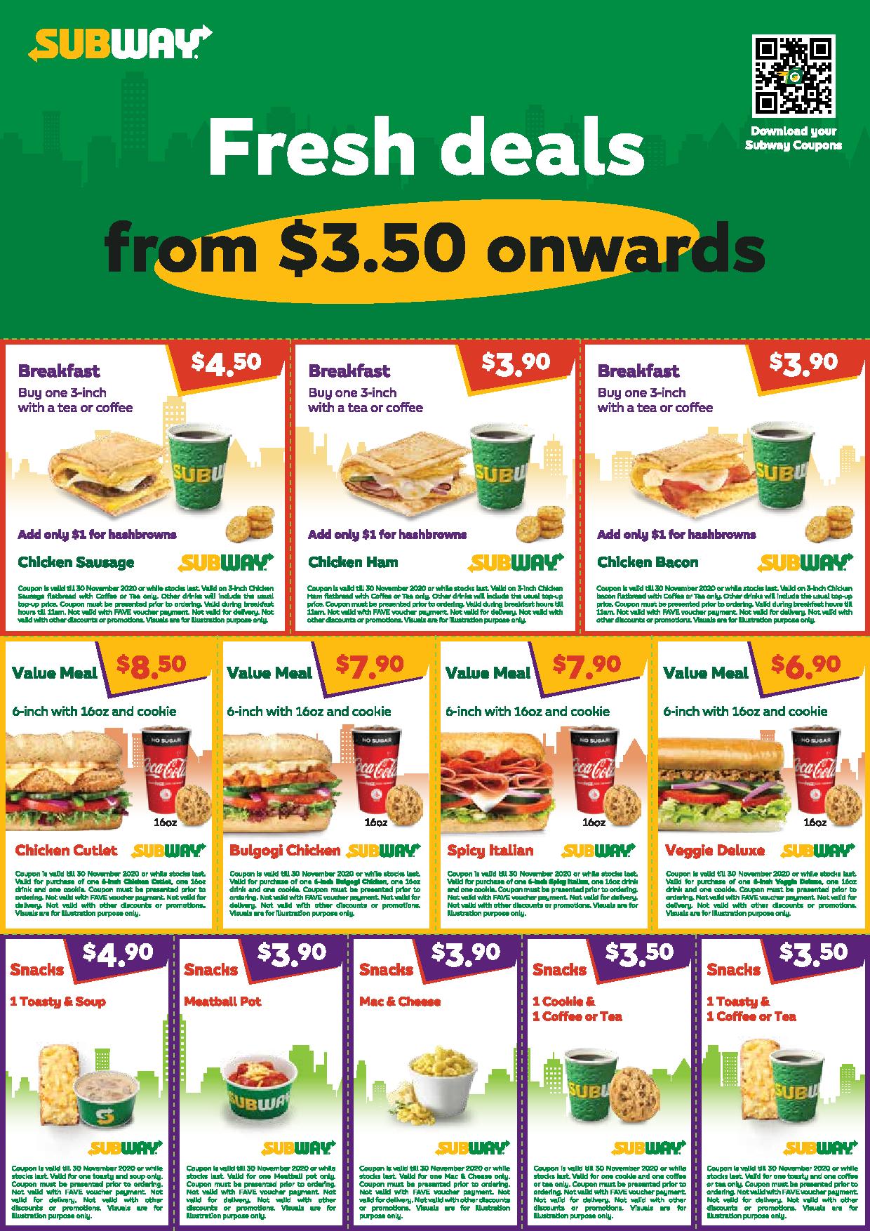 12 Subway Coupons You Can Use For The Month Of November 2020 Lobang