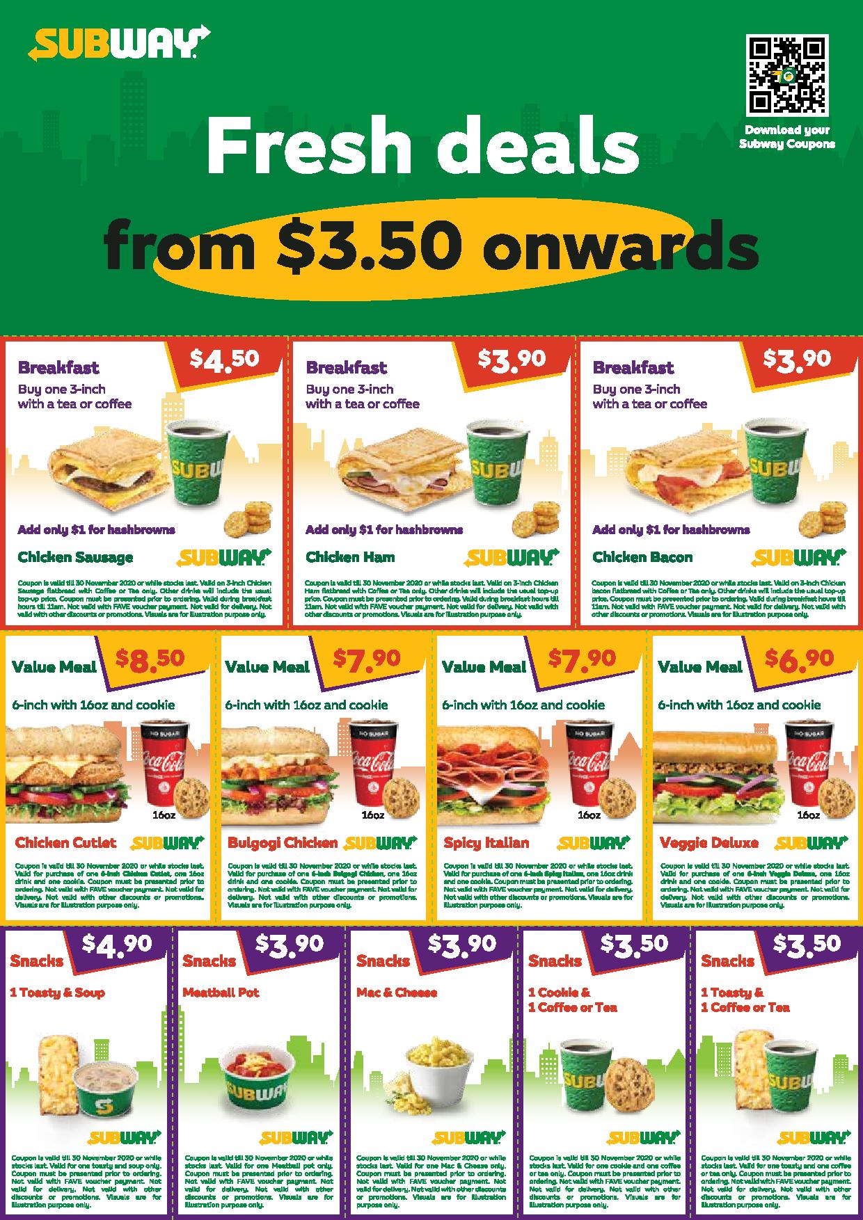 12 Subway coupons you can use for the month of November 2020 - 1