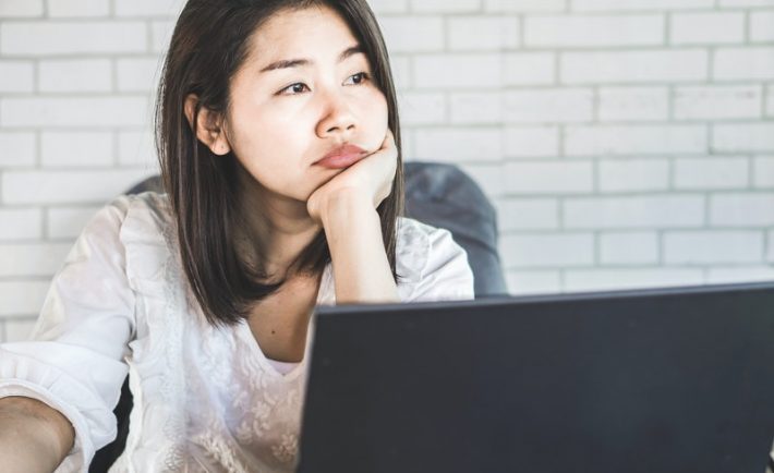 woman thinking about something