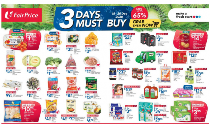 FairPrice 3 days must-buy items from 18 December