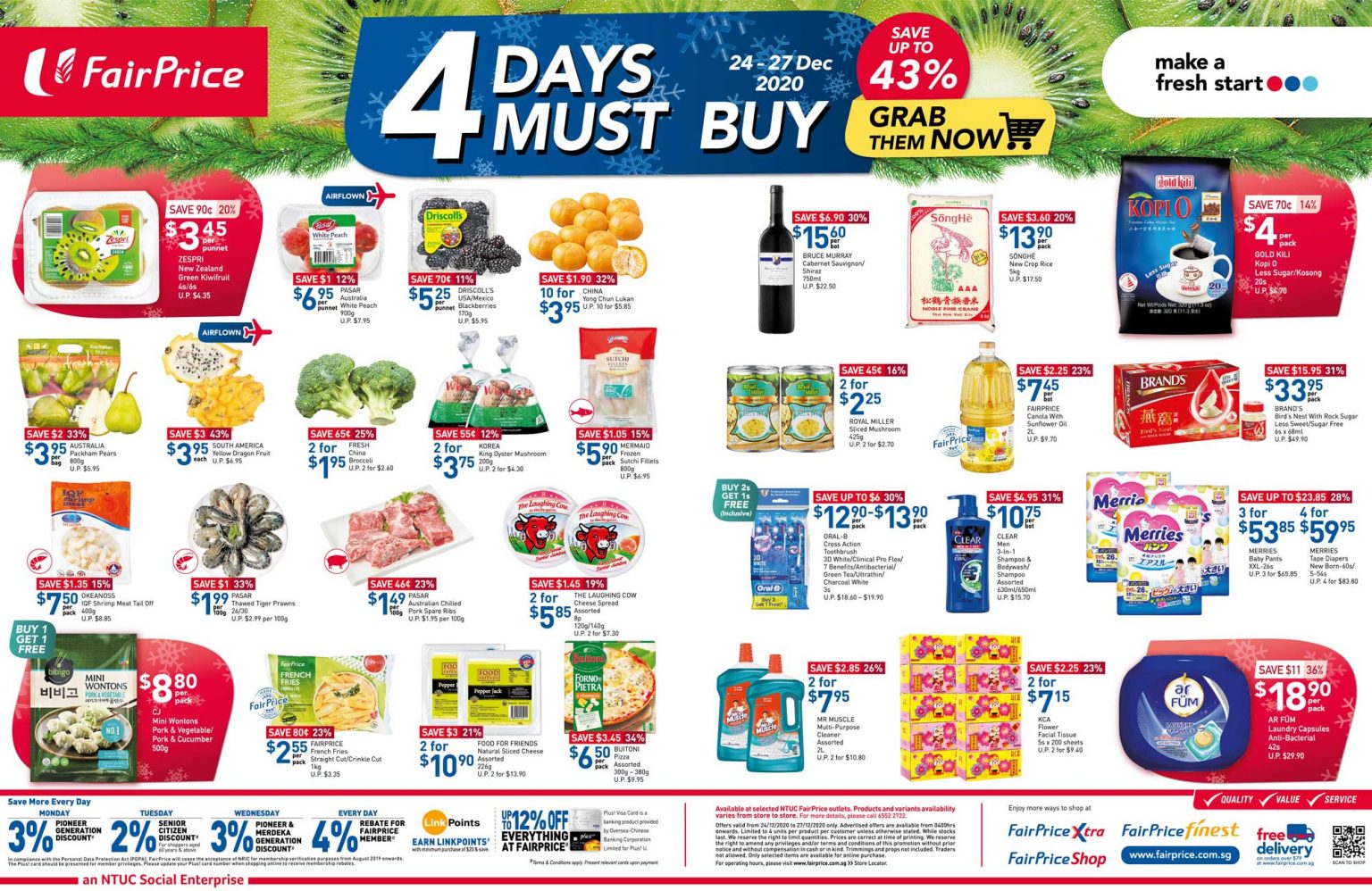 FairPrice’s 4 days must-buy items from 24 - 27 December 2020