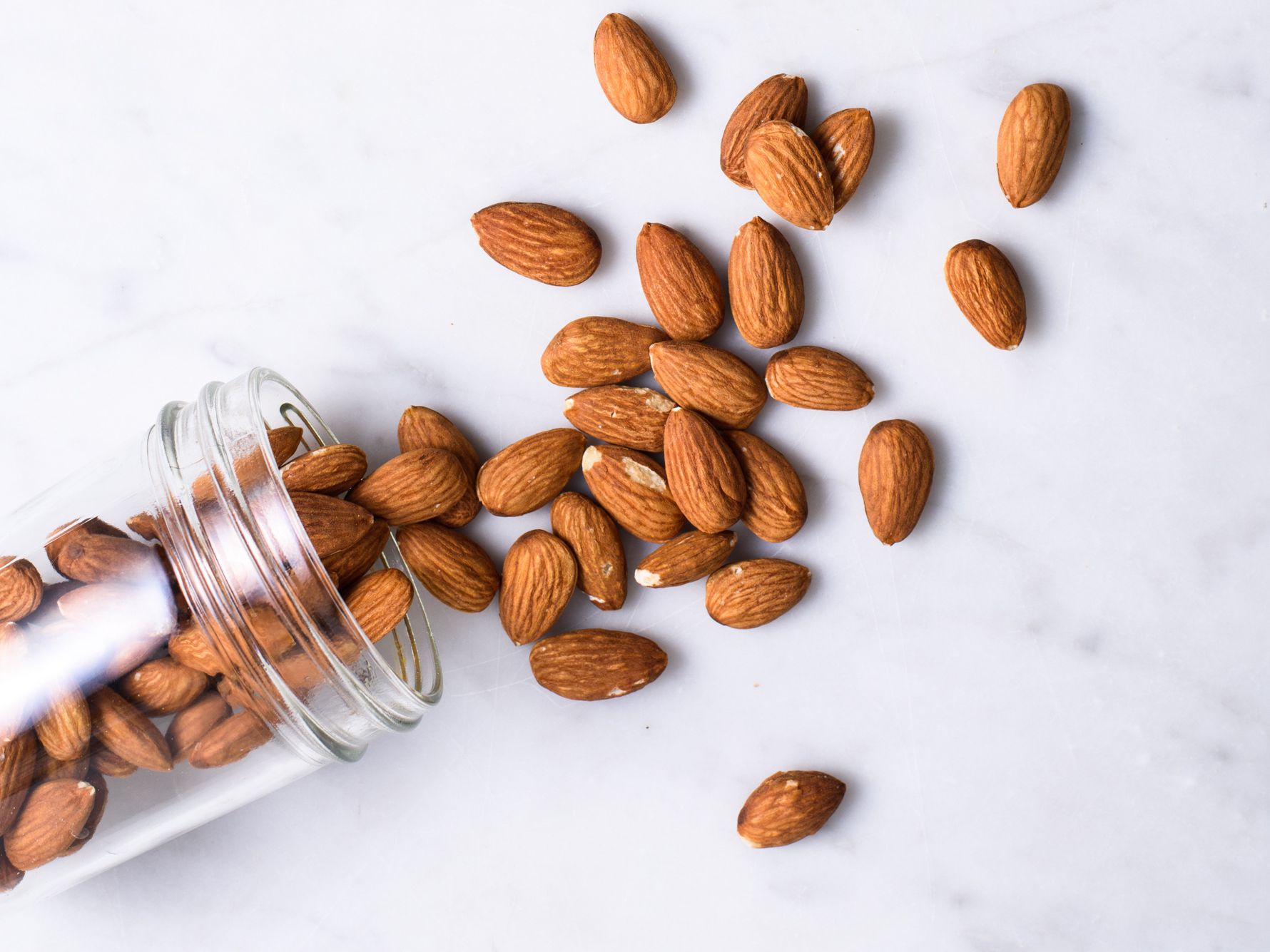 almond nuts from a jar