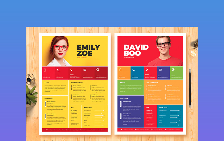 colourful resumes