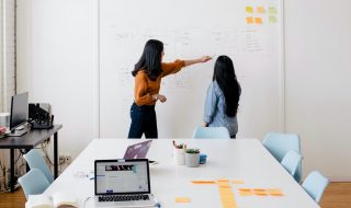 two woman having a meting