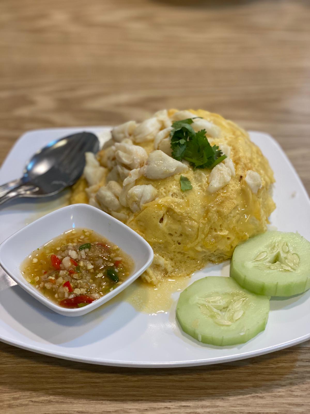 Thai eatery in Golden Mile Complex sells $10 Omelette Crab Fried Rice with generous amount of crab meat - 1