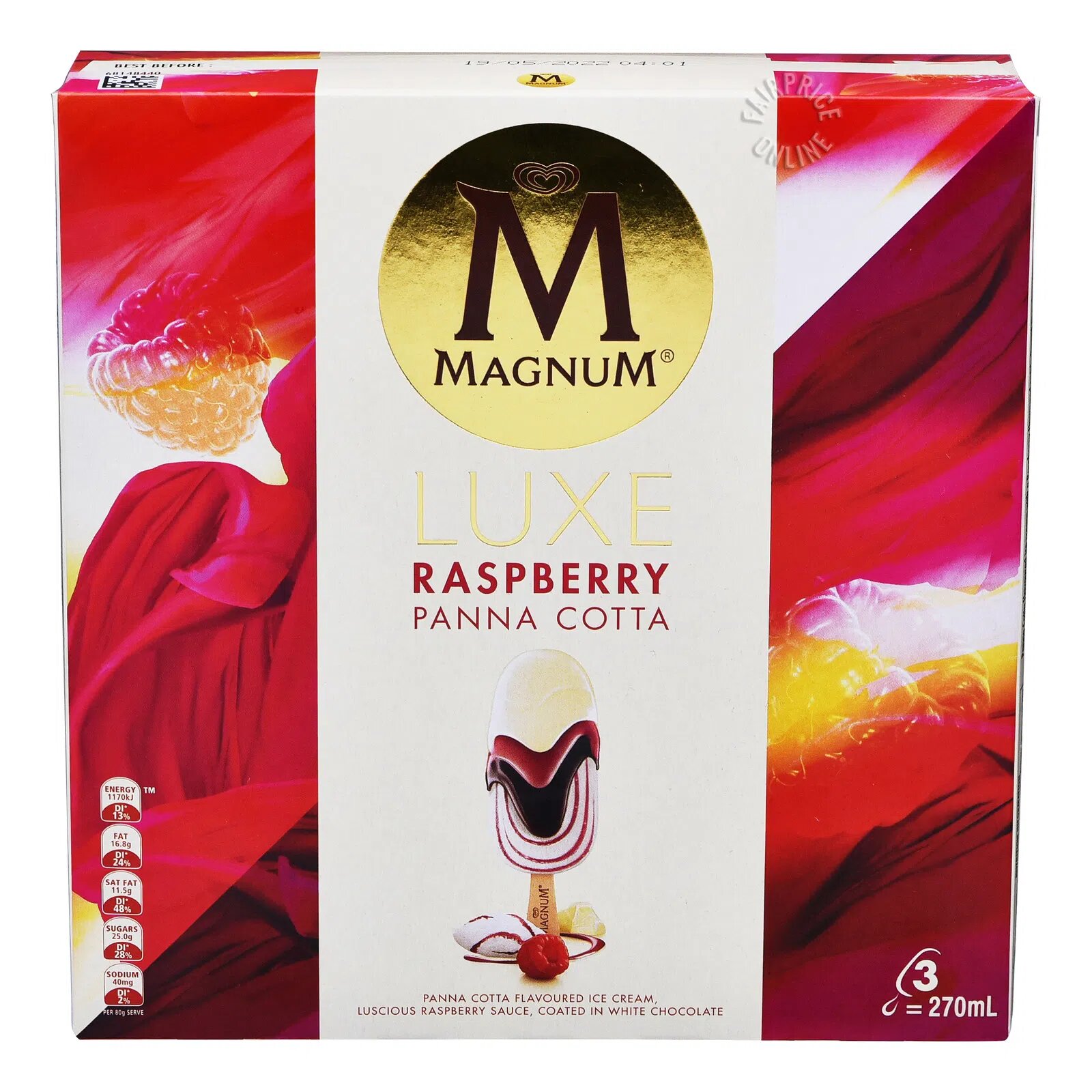 Magnum Luxe Ice Cream - Raspberry Panna Cotta