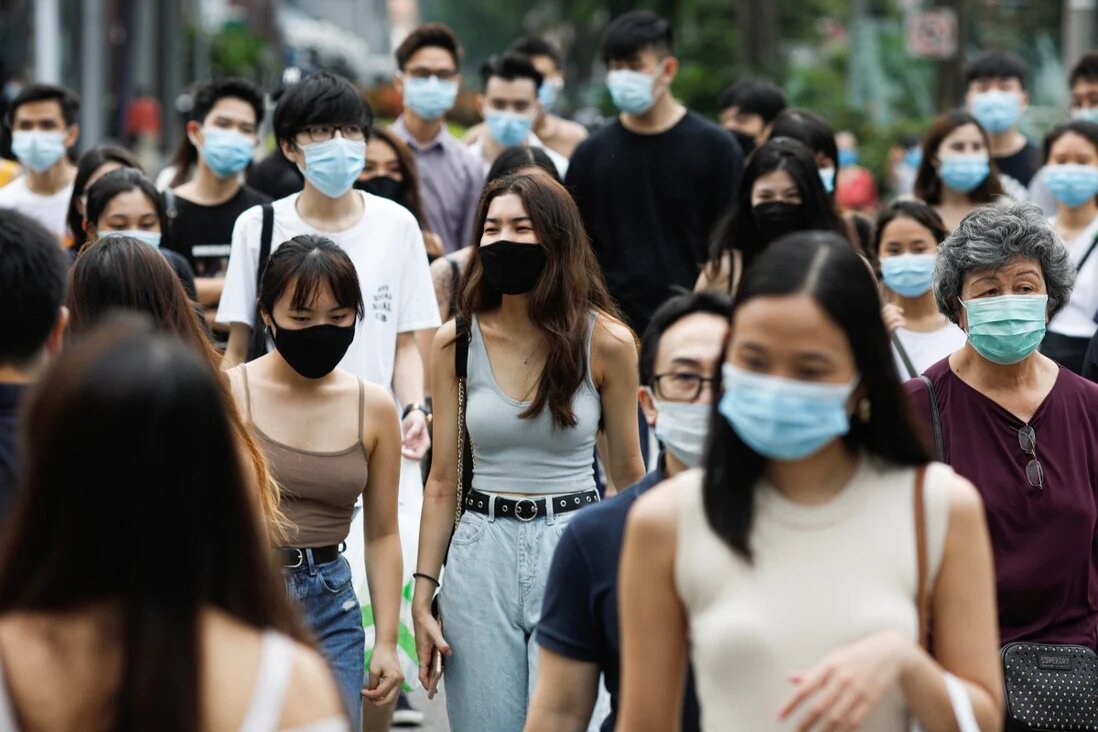 Pedestrians in the Orchard Road district of Singapore