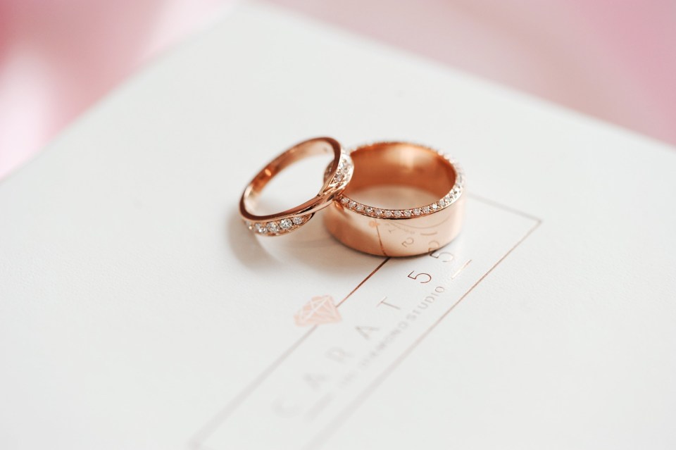 rose gold wedding bands