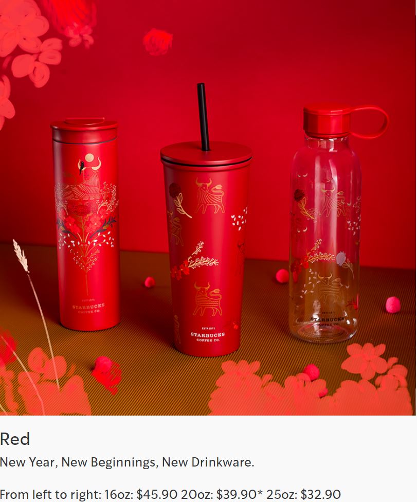 Starbucks Lunar New Year Collection will be available from 4 Jan 20 - 5