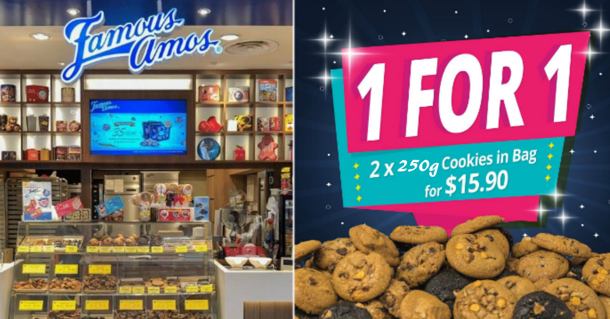 1-for-1 Famous Amos cookies at all outlets on 27 Feb 2021