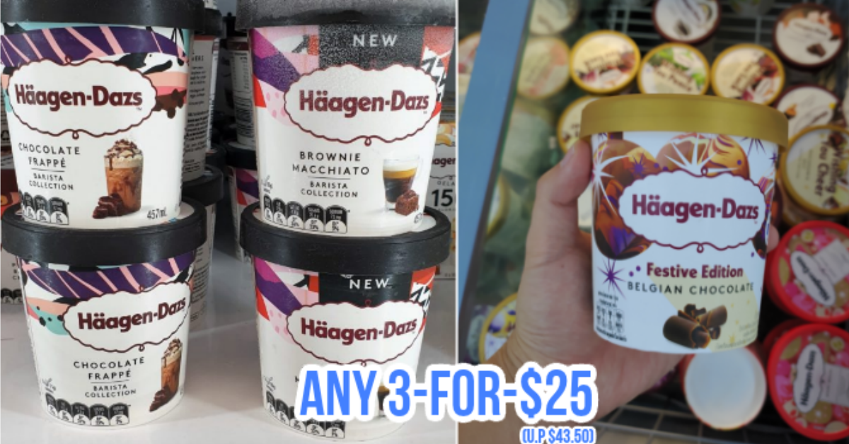 FairPrice Has A 3-for-$25 Häagen-Dazs Ice Cream Deal Till 3 Mar 21, So You Pay Only $8.33 each (U.P. $14.50)