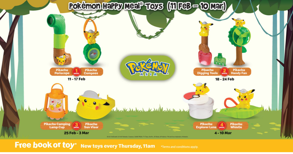 Pokémon Happy Meal® Toys now available at McDonald's S'pore, gotta catch em' all!