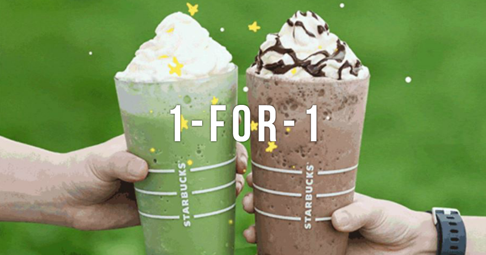 From 15 - 18 Feb, Starbucks Has 1-for-1 Choco Chip Frappuccino and more