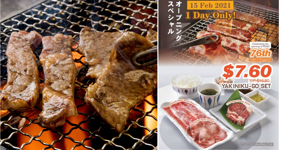 RE&S Enterprises's 76th Outlet and New Concept, Yakiniku-GO Opens with $7.60 Grand-Opening Set Promotion on 15 February 2021!