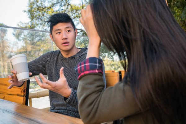 a couple having a serious conversation