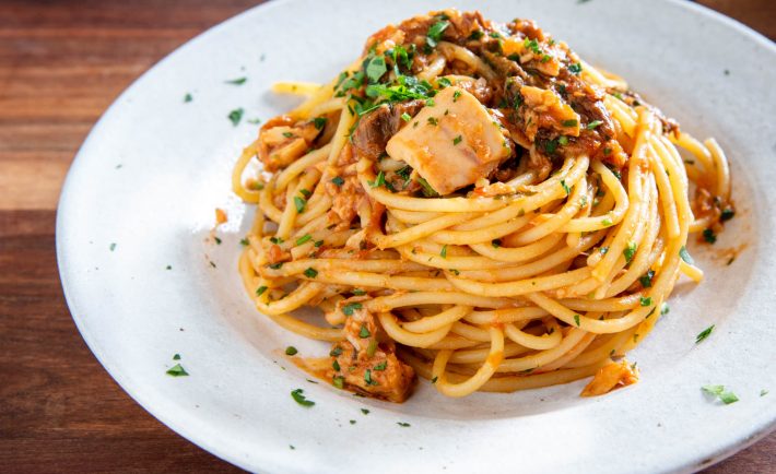 a plate of pasta