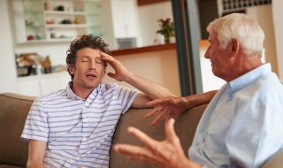 dad and son talking