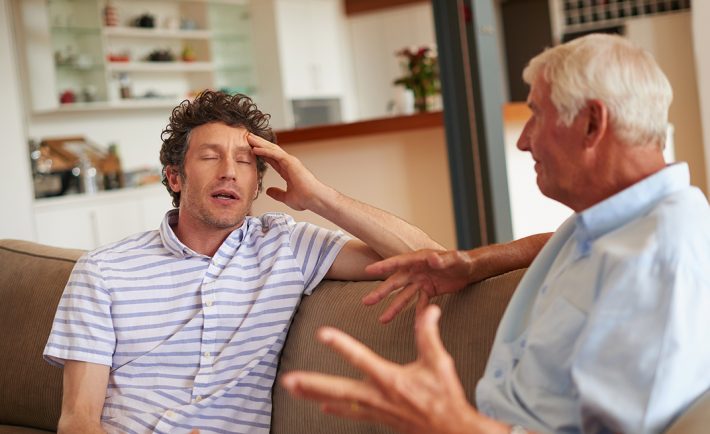 dad and son talking