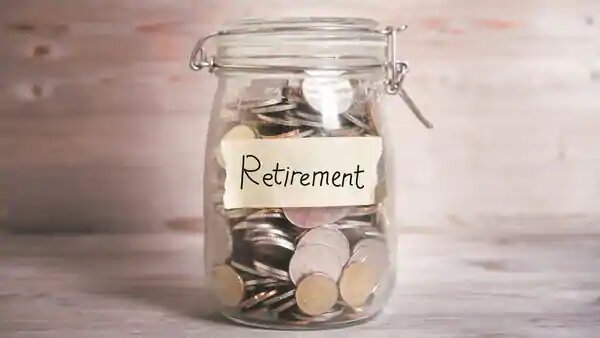 retirement savings in a coin jar