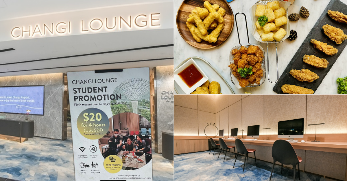 Students Can Access Changi Lounge @ Jewel Changi Airport At $20 For 4 Hours, Comes With Free Wi-Fi, Snacks, Drinks and Parking